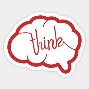 Brain Think Graphic Design Sticker